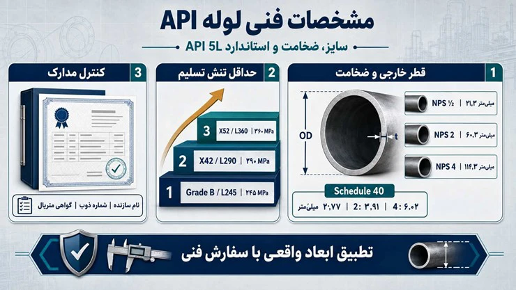 مشخصات لوله api